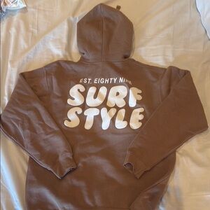 Surf Style Brown Retro Hoodie Sweatshirt